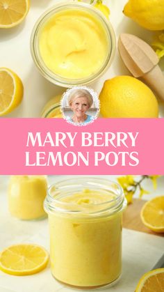 Mary Berry Lemon Pots Easy Lemon Desserts, Mary Berry Cooks, Lemon Juice Recipes, Apple Slice Recipe, Lemon Lush, Lemon Curd Cake