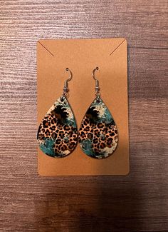 These are beautiful tear drop shaped earrings 1x1.5 inch with this design perfect for any occasion Leopard Print Drop Earrings Gift, Trendy Leopard Print Dangle Earrings, Trendy Leopard Print Dangle Jewelry, Trendy Nickel-free Teardrop Earrings, Trendy Brown Teardrop Earrings, Handmade Leopard Print Earrings, Earring Designs, Tear Drop, Designer Earrings