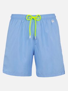 Introducing our exclusive collaboration with Pantone, the world-renowned authority on color. Our swim shorts, crafted in collaboration with Pantone, are designed for both style and functionality. Made from lightweight, quick-drying fabric, these swim shorts feature a solid, single-color design with a contrasting drawstring waist. At the front, you'll find a Pantone-branded metal plate displaying the official color name and code, adding a touch of sophistication. The shorts are equipped with two Blue Nylon Shorts, Blue Nylon Shorts With Elastic Waistband, Blue Relaxed Fit Nylon Shorts, Light Blue Nylon Bottoms For Summer, Blue Bermuda Bottoms With Elastic Waistband, Blue Bermuda Shorts With Relaxed Fit, Blue Bermuda Athletic Shorts, Blue Bermuda Shorts With Elastic Waistband, Print Swimwear