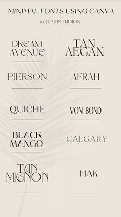 some type of font that is in different colors and sizes, with the names below it