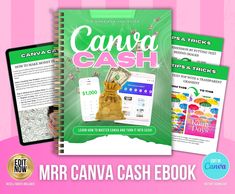 a book with the title, canva cash and an image of a money bag