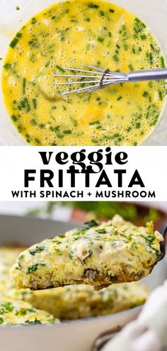 You'll never need another frittata recipe after you try this spinach mushroom frittata! It's packed full of egg and the best veggies and is cooked to perfection. Follow the simple recipe to use whatever veggies you have on hand or use the dairy-free option to make it paleo-approved. Add bacon or ham for more protein. Spinach Mushroom Frittata, Vegetable Frittata Recipes, Best Veggies, Mushroom Frittata, Egg Spinach, Veggie Frittata, Vegetable Frittata, Best Brunch Recipes, Spinach Mushroom