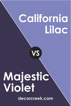 the words california lilac and majestic violett