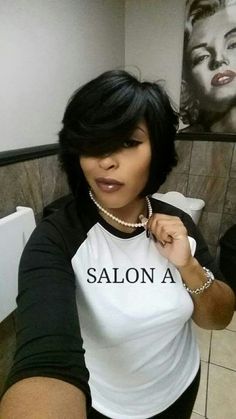 Feathered Bob, Short Black Hair, Quick Weave Hairstyles, Pelo Afro, Sassy Hair, Relaxed Hair, Love Hair