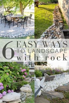 landscaping with rocks and gravel in the yard, including an easy way to make it look like