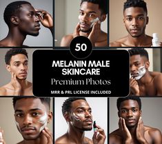 Melanin Male Skincare Premium Photos Upgrade your content with premium stock images. Create digital products or new social media graphics. You can sell the photos as they are with our MRR and PRL license.  Stand out from the crowds and attract new clients.  -> Note: It's a digital item and no physical items will be shipped to you. -> What will you get? - 50 Premium Melanin Male Skincare Stock Photos - MRR & PRL Resell License  -> How does it work? 1. Purchase the template 2. After purchasing you Skincare Photos, Male Skincare, Esthetician Instagram, Skincare Instagram, Premium Skincare, Create Digital Product, Social Media Templates, Esthetician, Social Media Graphics