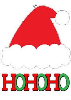 a santa hat with the word hoho on it to be cut out from paper