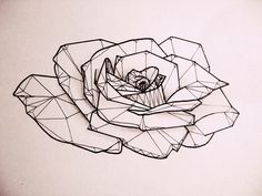 a black and white drawing of a rose