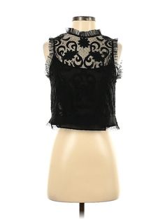 Trafaluc by Zara Sleeveless Blouse Size: X-Small Tops - used. 100% Polyester | Trafaluc by Zara Sleeveless Blouse: Black Tops - Size X-Small Cheap Zara Camisole For Party, Black Sleeveless Blouse, Blouse Black, Black Sleeveless, Small Tops, Sleeveless Blouse, Sleeveless Top, Women Handbags, Zara