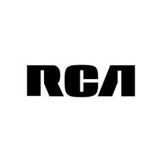 the letters rca are black and white