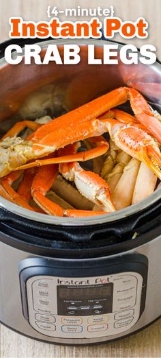 the instant pot crab legs are cooked in an electric pressure cooker