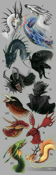 an image of different types of monsters