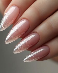 #nails #nailart #nailsofinstagram #manicure #gelnails #nailsoftheday #nailsart #nail #beauty #naildesign #nailsnailsnails #nailtech #nailsdesign #acrylicnails #nailsonfleek #nailstagram #naildesigns #nailartist #u #instanails #nailinspo #nailstyle #nailpolish #gelpolish #inspire #nailswag #nailsalon #love #longnails #unhas Beach Wedding Guest Nails, Elegant Nails Ideas Classy, Ombre With Glitter Nails, Nail Trends 2025, Milky Nails With Glitter, Nails 2025 Trends, Manicure Wedding Nails, Elegante Nail, Nails Inspo Simple