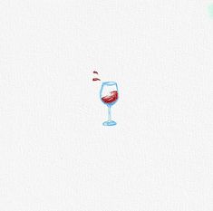 a drawing of a wine glass with red wine in it