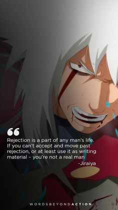 an anime character with white hair and red eyes has a caption that reads, fiction is a part of any man's life if you can't accept and move past