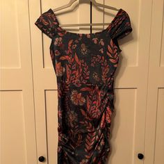 Averie Dress. New, Tags Still On. Never Been Worn. Blue, Floral Print. Halley Design. Averie Halley Dress, Averie Dress, Xs Dresses, Blue Floral Print, Ruched Dress, Dresses Xs, Blue Floral, Color Blue, Floral Print