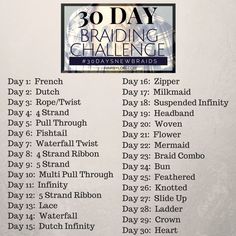 Bridal Marketing, Fun To Do List, Instagram Photo Challenge, Hairstyle Challenge, Mermaid Fairytale, Waterfall Twist, Half Braided Hairstyles, Challenge List, New Braids