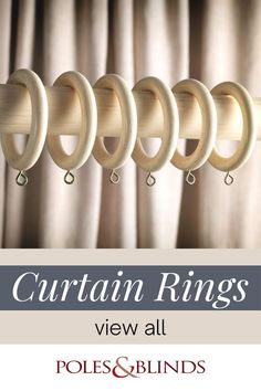 Wooden curtain rings Large Curtains, Curtain Pole, Wooden Poles, Metal Curtain, Beautiful Curtains