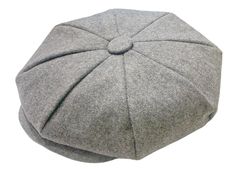 a close up of a gray hat on a white background