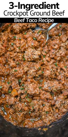 the crockpot ground beef recipe is ready to be eaten