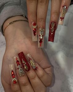 Cute Red Nails, Easy Nail Design, Nail Art 2023