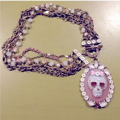 Stunning -Great For Halloween Costumes#Halloween Skull Cameo, Accessories Pink, Pink Skull, Love Spell, Costumes Halloween, Girly Jewelry, Love Spells, Cute Jewelry, Dream Wardrobe