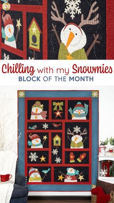 quilting with my snowmen block of the month