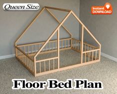 the floor bed plan is made out of wood