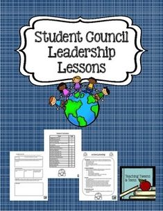 a blue book cover with the words, student council leader's lessons on it