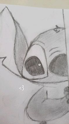 a drawing of a cartoon character with big eyes