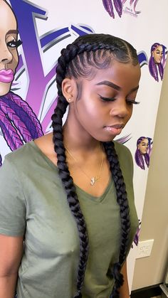 Two French Braids, French Braid Hairstyles, Cute Braided Hairstyles, Girls Hairstyles Braids