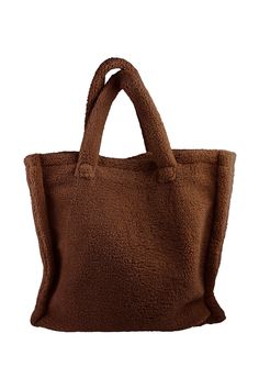 Crafted from a fluffy faux shearling, this tote has two soft shoulder straps and is big enough for laptops and all of your days incidentals. Perfectly matches our plush winter coats too. Brown Winter Bags With Plush Lining, Brown Bags With Plush Lining For Winter, Winter Brown Bags With Plush Lining, Brown Faux Fur Lined Shoulder Bag For Winter, Brown Winter Shoulder Bag With Faux Fur Lining, Brown Shoulder Bag With Faux Fur Lining For Winter, Winter Fluffy Shoulder Bag, Fluffy Shoulder Bag For Everyday Winter Use, Fluffy Brown Winter Bags