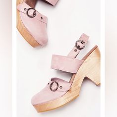 Free People Women's Pink Park Circle Clog All Orders Ship In 1-3 Business Days! Pink Free People Clogs Free People Park Circle Clog Size: 38 (Women's) Color: Pink Brand: Free People Style: Park Circle Clog Condition: Nwot (Never Worn, Perfect Condition)No Flaws, No Holes, No Rips, No Stains, No Pilling, No Visible Signs Of Wear // Clean Condition Free People Shoes “Park Circle Clog” Stunning Spanish Crafted Round-Toe Genuine Leather Clogs In Pastel Pink Colour, Featuring A Buckle Detail Along Th Spring Ankle Strap Clogs With Stacked Heel, Spring Suede Clogs With Block Heel, Suede Open Heel Clogs For Spring, Spring Block Heel Clogs With Strap, Spring Block Heel Clogs With Heel Strap, Closed Toe Clogs With Heel Strap, Spring Medium Width Clogs With Reinforced Heel, Spring Clogs With Heel Loop And Round Toe, Chic Round Toe Clogs With Heel Loop