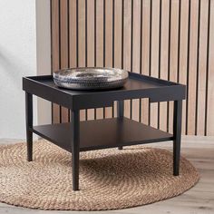 Modern Black Wooden Coffee Table – Functional & Sleek with Open Shelf Design - Decor interiors Design Coffee Table, Black Coffee Table, Coffee Table Black, Picture Frame Shelves, Table Bedside, Square Coffee Table, Black Coffee Tables, Elegant Sofa, Richmond Interiors