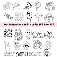 halloween candy bundle svg png, dxf and cut files for cutting