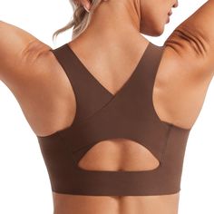 PRICES MAY VARY. Designed for yoga and training. Medium support. Micro brushed soft fabric is breathable and shockproof, with adequate stretchy and compression. Built-in removable pads. Front breathing holes in sweaty areas. U-neck. Fits well and won't shift easily. Wide straps crossover racerback with semi-circular hole open back design. Flex Sculpt collection uses high-density microfiber, providing generous stretch and adequate support. Medium impact sports bra that fits snugly and moves with Nylon Cross Back Activewear For Yoga, Nylon Cross-back Activewear For Yoga, Versatile High Stretch Sports Bra Sweat Resistant, Compressive Breathable Activewear With Cross Back, Versatile High Stretch Sweat Resistant Sports Bra, Breathable Cross Back Activewear For Training, Breathable Cross Back Activewear For Light Exercise, Breathable Cross-back Activewear For Light Exercise, Breathable Racerback Sports Bra For Yoga