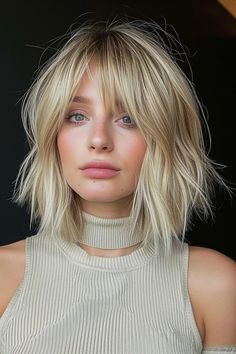 Blonder Bob mit Pony: 53+ charmante Stylings - hairtastic.de Beautiful Short Hair, Langer Pony, Hair Inspiration Long, Chin Length Hair, Hair Affair, Mid Length Hair, Short Hair With Bangs, Jairzinho