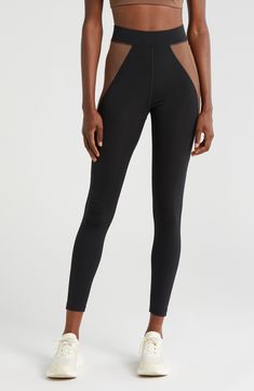 Get active and stay comfy in these colorblocked leggings with an encased elastic waistband and invisible side pocket. Pull-on style Drop-in pockets 80% nylon, 20% spandex Machine wash, tumble dry Imported Nylon Color Block Activewear For Workout, Nylon Color Block Activewear Athleisure, Athleisure Nylon Tights For Training, Micro-elastic Nylon Sportswear Leggings, Nylon Athleisure Tights For Training, Nylon Color Block Activewear For Training, High Stretch Nylon Leggings, Tight Go-dry Nylon Tights, Nylon Color Block Sportswear Activewear