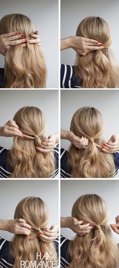 Can't decide if you want your hair down, or up in a ponytail?Here's a simple half ponytail hair style tutorial that is easy and very practical. Chemically Straightened Hair, Straightening Natural Hair, Girly Hairstyles, Up Hairdos, Straight Layered Hair, Sock Bun, Hair Magic, Half Ponytail, Hair Romance