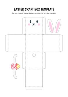 an easter craft box with bunny ears on it and the inside cut out to make it