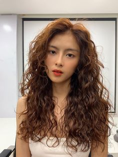 Hippie Perm, Cold Perm, Cold Perm Long Hair, Asian Perm Women Medium Hair, Asian Curly Hair, Hippie Perm Korean, Goddess Perm Korean, Korea Perm Long Hair, Korean Digital Perm Long Hair