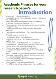 a paper with an image of a pencil on it and the words,'academic phrases for