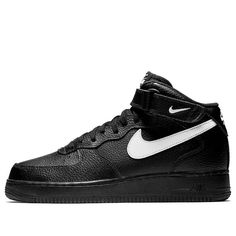 Nike Air Force 1 Mid '07 'Black Sail' 315123-043 (AF1/SNKR/Retro/Skate/Casual/Unisex/High Top) Classic Nike Air Force 1 High-top For Sports, Classic High-top Nike Air Force 1 For Sports, Classic Black Nike Air Force 1 With Round Toe, Classic Black Nike Air Force 1 Sneakers, Black High-top Nike Air Force 1, Classic Black Nike Air Force 1, Black Mid-top Nike Air Force 1 With Branded Insole, Nike Air Force 1 Black For Skateboarding, Comfortable Mid-top Black Nike Air Force 1