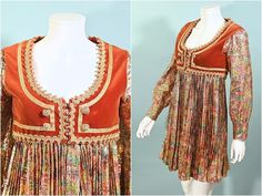 RARE Junior Accent Vintage 60s Boho Sparkle Mini Dress with Velvet Vest Small | eBay 70s Velvet Dress, 60s Medieval Revival, Retro Dress 70s, Dress 60s Style, 60s Clothes, Late 60s Fashion, 1960s Mini Dress, Vest Fits, 60s Fashion Dresses