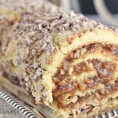 a close up of a pastry on a plate