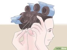 3 Ways to Style Hair With Hot Rollers - wikiHow How To Style Hair, Using Hot Rollers, Hot Curlers, Natural Looking Curls, Hot Rollers Hair, Overnight Hairstyles, Hot Rollers, Finger Waves, Hair Rollers