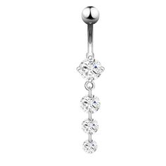 PRICES MAY VARY. ❤Charming Design❤: 1PC Surgical Steel Three Cubic Zirconia Dangle Belly Button Ring, Make You More Charming. ❤Gauge❤: Bar Size:14G/1.6mm; Bar Length:14mm. ❤Safe Material❤: 316L Surgical Steel, Hypoallergenic, Nickel & Lead-Free, Friendly to the Body ❤Shiny Style❤: Clear AAA+ Cubic Zirconia, Catch More Eyes On You. ❤Perfect After-Sales Service❤: Highly Specialized Body Jewelry. Production / Designing / Creating.If you have any questions please feel free to get in touch with us an Nickel Free Sterling Silver Dangle Belly Rings, Nickel-free Stainless Steel Belly Rings As Gift, Nickel-free Dangle Belly Rings As Gift, Adjustable Nickel-free Sterling Silver Belly Ring, Adjustable Nickel-free Dangle Belly Rings, Jewelry Piercing, Navel Piercing, Body Jewelry Piercing, Belly Button Ring