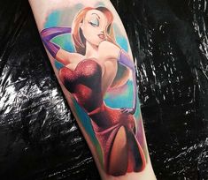 Tattoo photo - Jessica Rabbit tattoo by Mloody Tattoo Jessica Rabbit Tattoo, Rabbit Tattoo Ideas, Jessica And Roger Rabbit, Tattoo Large, Who Framed Roger Rabbit, Shin Tattoo, Rabbit Tattoo, Rabbit Tattoos, Roger Rabbit