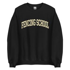 "A quintessential collegiate crewneck. An off-white arched typeface design with a vintage print effect. A warm and classic wardrobe staple. This item is MADE-TO-ORDER upon order placement. All sales final. Please see delivery estimates below. * 50% cotton, 50% polyester * Pre-shrunk * Classic fit * 1x1 athletic rib knit collar with spandex * Air-jet spun yarn with a soft feel and reduced pilling * Double-needle stitched collar, shoulders, armholes, cuffs, and hem * Gildan 18000 crewneck CARE: WA Hardware Fashion, Witch School, Always Forward, Nerdy Shirts, Trade School, Geek Fashion, Charm School, College Sweatshirt, Classic Wardrobe Staples