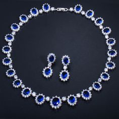 If you’re looking for a fine jewelry which looks sepecial,   precious stone please  consider cubic zirconia bridal jewelry. Blue Wedding Jewelry, Blue Stone Necklace, Zirconia Necklace, Cubic Zirconia Necklace, Party Necklace, Cubic Zirconia Jewelry, Anniversary Jewelry, White Gold Jewelry, Floral Jewellery